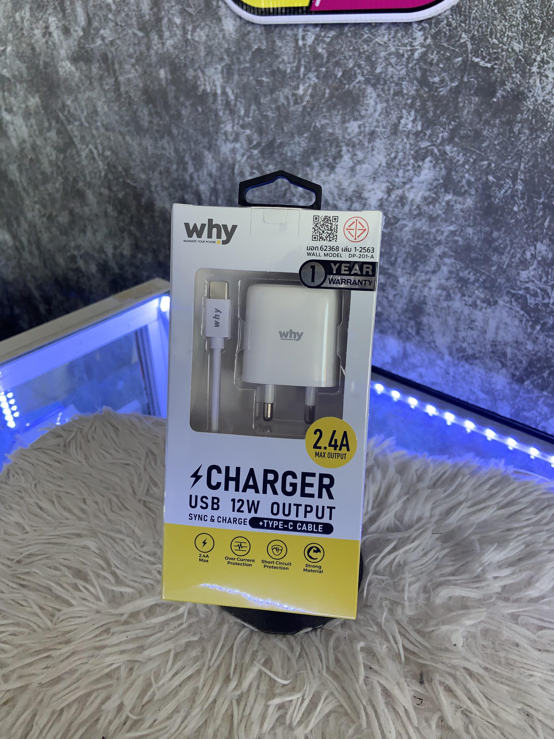 WHY Charger USB 12W Output + Type-C Cable